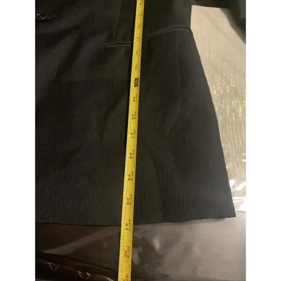 ARMANI Blazer COLLEZIONI Black stripe Wool Sz 42R - Picture 9 of 10